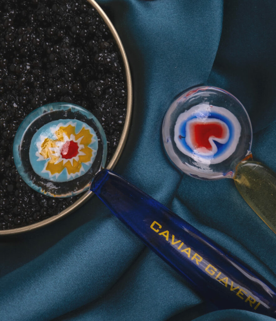Cucchiaini per caviale in vetro di Murano - Caviar Giaveri