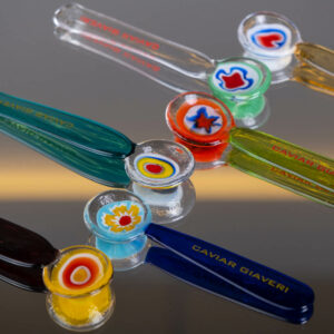 Set cucchiaini in vetro di Murano Caviar Giaveri