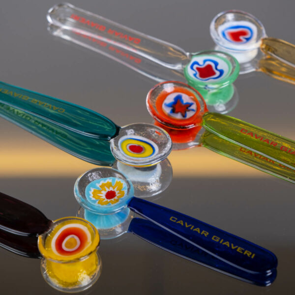 Set Murano glass caviar spoons Caviar Giaveri