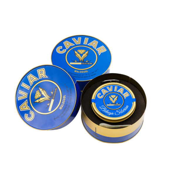 Box Into the Blue Beluga Siberian Caviar Giaveri